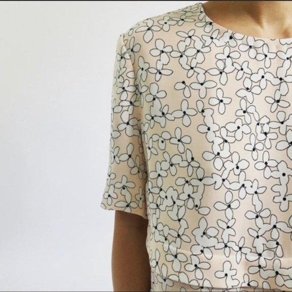 A.L.C. Silk Floral Tiered Shirt Women's Size 4 - Picture 3 of 13